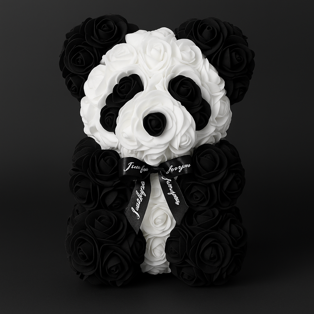 Rose Panda Bamse – Hjerte eller Sløyfe